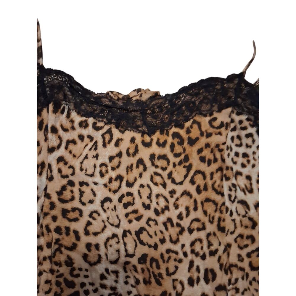 Zara Leopard Print Lace-Trim Cami - Tan Crop Top Bundle Summer Coquette Vacation - Picture 5 of 8